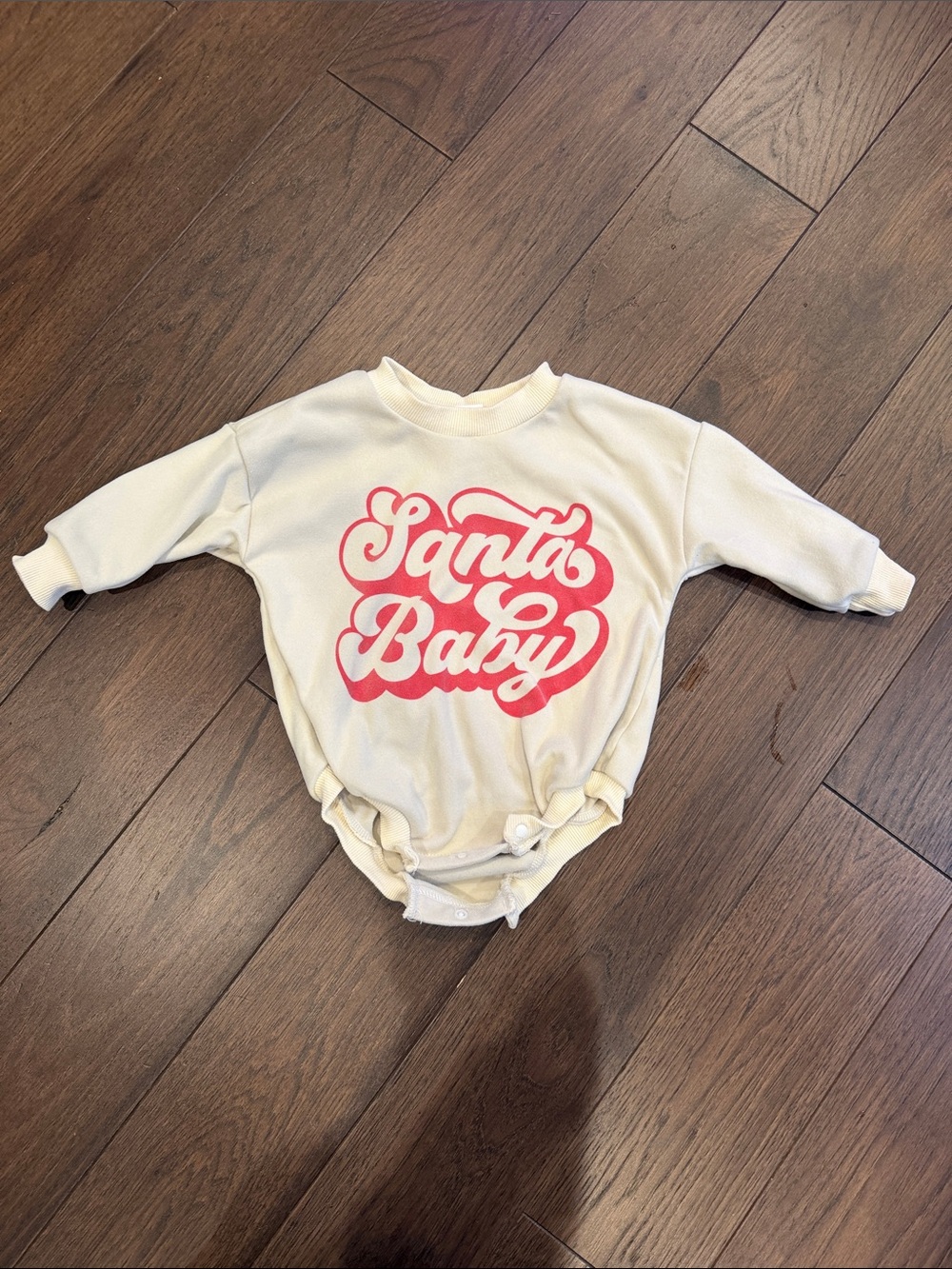 Blanxy by Lily & Max Santa Baby Long Sleeve Onesie - C39-146